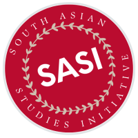 Red circle with text that reads SASI South Asian Studies Initiative