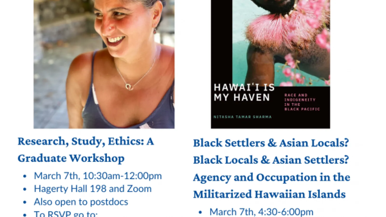 Asian American Studies Graduate Workshop and Lecture with Dr. Nitasha Sharma