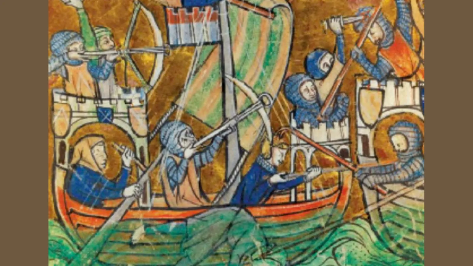 Medieval artistic depiction of a naval battle 