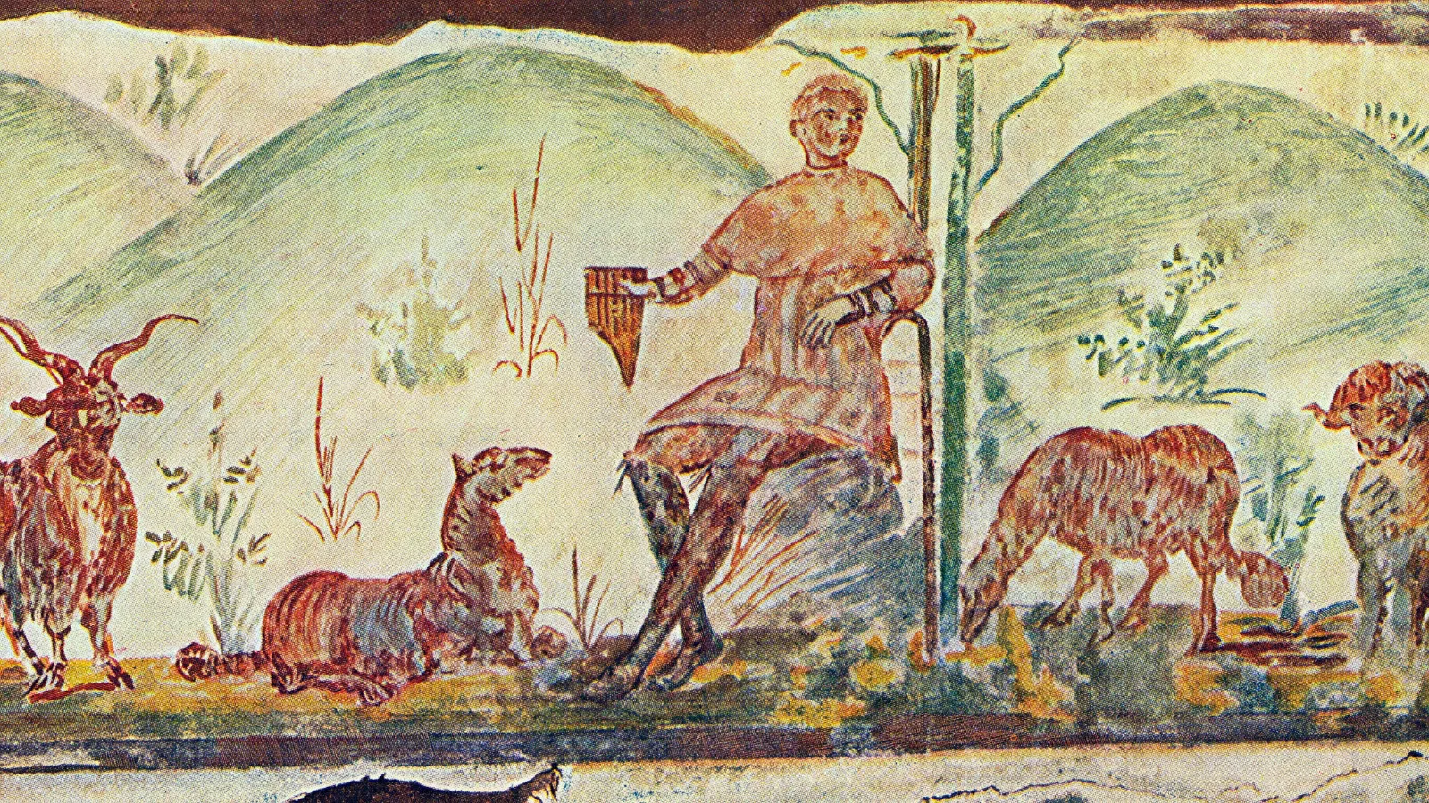 Fresco from Christ Orpheus Wilpert Le Pitture della Catacombe