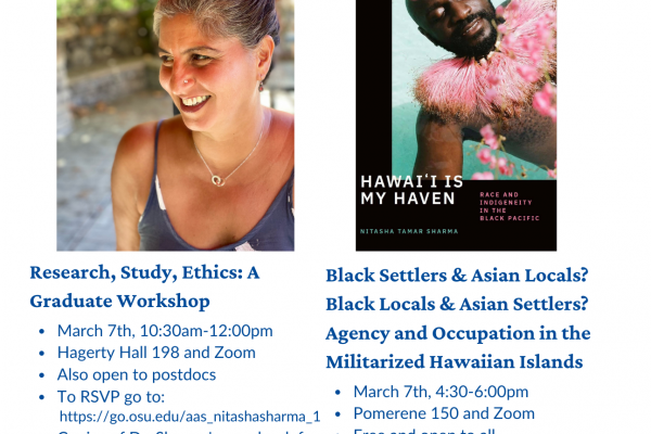 Asian American Studies Graduate Workshop and Lecture with Dr. Nitasha Sharma